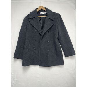 Mackintosh 100% Wool Coat Dark Grey Womens One Size